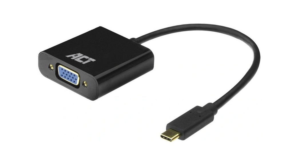 ACT AC7300 | USB-C naar VGA Adapter | 0,15 m | Zwart - Matmuis - Matmuis
